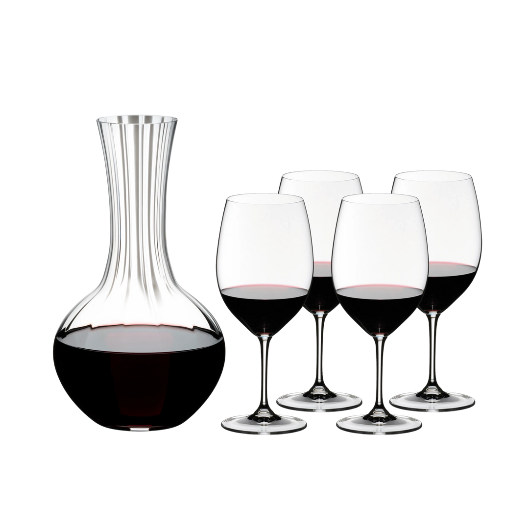 Riedel Performance dekanter + 4 Vinum Carbernet/Merlot vinglass